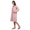 thumbnail image 2 of Moomaya Chemise de Nuit Femme Longueur Genou en Coton à Manches Courtes Robe de Nuit Unie, 2 of 5