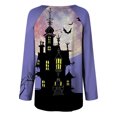 thumbnail image 5 of T-shirts Surdimensionnés pour Femmes 2023 Col Ras du Cou T T-Shirts à Imprimé d'Halloween Manches Courtes T-Shirt Blouse Hauts Costumes d'Halloween pour Femmes, 5 of 5