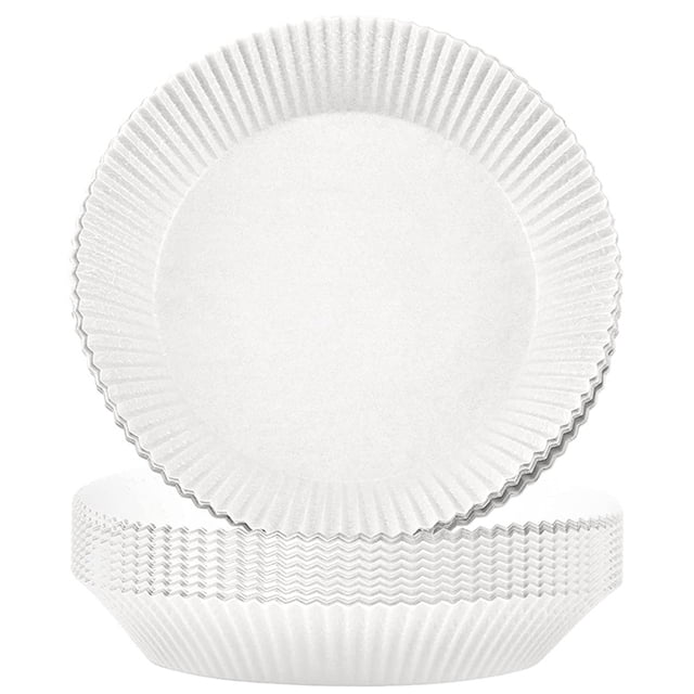 Doublure Ronde pour Friteuse à Air Chaud : 200 Pcs Doublure Jetable en Papier Parchemin de 6,3 Po pour Friteuse à Air