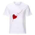 thumbnail image 4 of Chemise de la Saint-Valentin pour Femmes Mode Décontractée Impression Saint-Valentin Col Rond Manches Courtes T-Shirt Ample Chandail Hauts Manches Courtes pour Femmes Hauts Décontractés Mode pour Femmes, 4 of 5