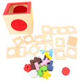thumbnail image 2 of Qiilu Wood Box + 16 Card + Matching Blocks Girls Bedroom Blocks Set Model Toys New, 2 of 8