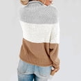 thumbnail image 4 of Frostluinai Women's Color Block Chunky Sweaters Turtleneck Long Sleeve Oversized Pullover Drop Shoulder Loose Fit Sweaters Comzy Sweaters, 4 of 6