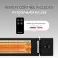 thumbnail image 4 of Stelpro Vivio Chauffage de Patio Infrarouge, Usage Extérieur et Intérieur, Résistant à l'Eau IP65, Télécommande, Lampe à Filament de Carbone, Construction en Aluminium Durable, Fini Noir (4000 W), 4 of 13