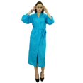 thumbnail image 2 of Bimba Peignoir Long Uni pour Femmes avec Ceinture, Modal Doux en Coton, Enveloppant, Rond, Uni, 2 of 7