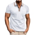 thumbnail image 2 of ylioge Mens Golf Shirts Button Collared Short Sleeve T Shirt Office Work Mens Casual Pullover Solid Comfort Basic Lapel Athletic Workout Tees Tops, 2 of 6