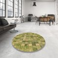 thumbnail image 4 of Ahgly Company Tapis d'Intérieur Lavable à la Machine, Carré, Transitionnel, Jaune Foncé Vert, Tapis de Zone, 7 Pieds Carré, 4 of 7