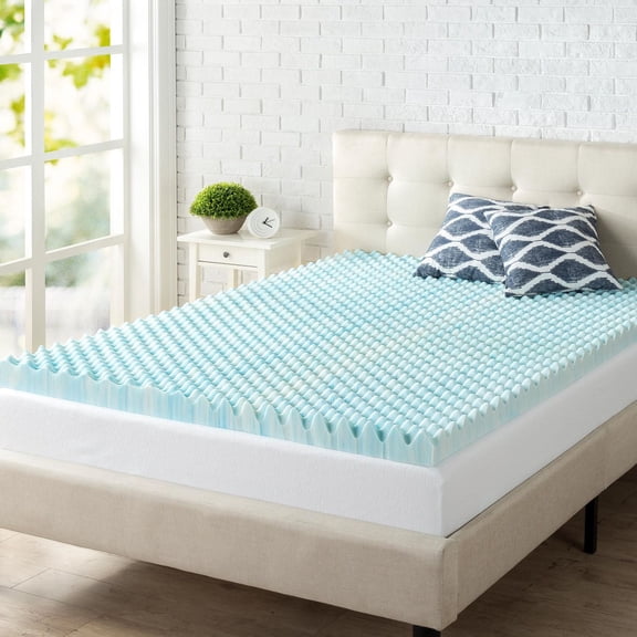 Surmatelas en mousse mémoire à circulation d’air et gel rafraîchissant Zinus Spa Sensations Swirl, double, 3 po, soulagement de la pression, mousse certifiée CertiPUR-US
