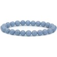 thumbnail image 1 of Natural Blue Angelite Gemstone 8mm Round Beads Stretch Bracelet 7 Inch, 1 of 5