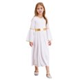 thumbnail image 2 of iiniim Filles Halloween Angel Robe Manches Longues Bordure Dorée Princesse Déesses Toge Robe Fête Louange Blanc 14, 2 of 7