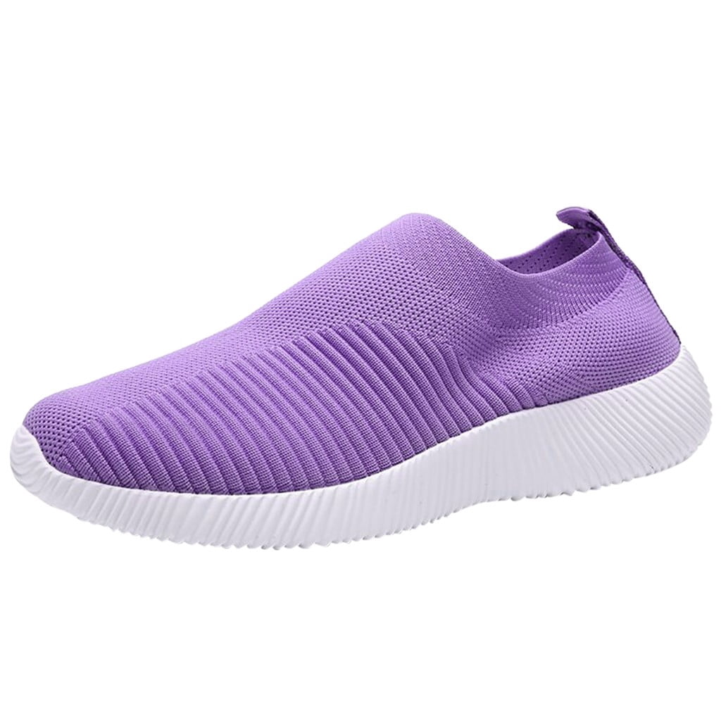 Kcodviy Chaussures en Maille pour Femmes d'Extérieur Espadrilles Femmes Décontractées à Enfiler Bottillons Espadrilles Confortables pour Femmes avec Semelles à Talon Chaussures de Course Sport