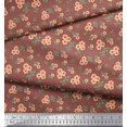 thumbnail image 2 of Soimoi Rayon Fabric Leaves & Flower Floral Printed Fabric 1 Yard 56 Inch Wide, 2 of 3