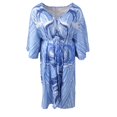 thumbnail image 3 of Women Summer Flower Print Loose Fit V Neck Button High Split Long Dress, 3 of 6