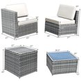 thumbnail image 2 of Costway Ensemble de Meubles en Rotin Osier 8 Pcs pour Patio avec Table de Rangement Blanc, 2 of 10
