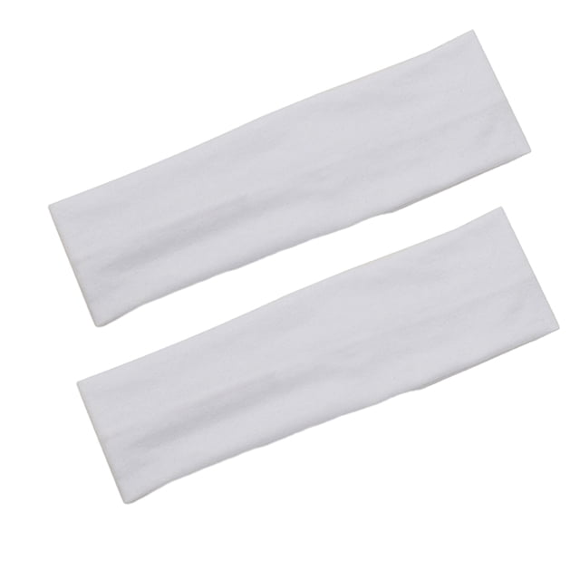 fastboy 2pcs Cotton Non-Slipping Sports Headbands For Workouts Sweat Releasing Workout Sweatbands White