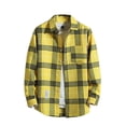 thumbnail image 1 of Ediodpoh Chemise Décontractée Imprimée pour Homme Automne et Hiver à Manches Longues à Simple Col Chemise à Carreaux Chemises pour Homme Gold_002 TTTTG, 1 of 3