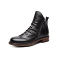 thumbnail image 1 of Woobling Men Non Slip Bootie Shoes Work Side Zip Casual Leather Boot Black 5.5, 1 of 5