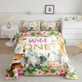 thumbnail image 1 of Erosebridal Cartoon Animals Bedding Queen Comforter Set, Botanical Floral Down Comforter, Wildlife Theme Decor, Reversible, 1 of 7