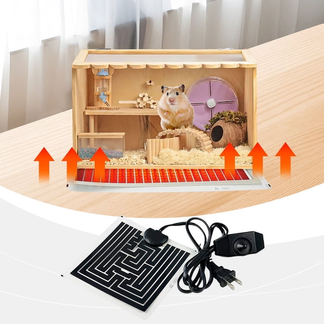 Leutsin Tapis Chauffant pour Reptiles, Tapis Chauffant Imperméable pour Reptiles sous Réservoir/terrarium avec Contrôle de la Température, Tapis Chauffant de Sécurité Ajustable pour Tortue, Tortue, Serpents, Lézard, Gecko