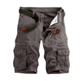 thumbnail image 2 of DPTALR Men's Casual Pure Color Outdoors Pocket Beach Work Trouser Cargo Shorts Pant, 2 of 5