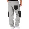 thumbnail image 3 of Ceisia Men Solid Color Loose Casual Pants Elastic Waist Drawstring Sports Gift Work Trousers, 3 of 7