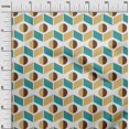 thumbnail image 3 of oneOone Silk Tabby Turquoise Blue Fabric Geometric Sewing Material Print Fabric By The Yard 42 Inch Wide, 3 of 4
