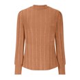 thumbnail image 3 of Timegard Hauts d'Automne pour Femmes Manches Longues Bouffantes Col Rond T-Shirts Décontractés Sports Couleur Unie Blouses Basiques, 3 of 5