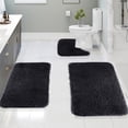 thumbnail image 4 of Cute Rugs for Bedroom Solid Color Bath Mats 3 Set Bathroom Rugs for 3 Pcs Toilet Mats Universal Soft Comfortable Water Absorption Non-Slip Thick Machine Washable Easier To Dry Dark Room Decor Rugs, 4 of 8