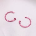 thumbnail image 4 of Miangastore 2 pcs Unisex Surgical Titanium Steel Open Nose Ring Nose Piercing Stud 8mm (Pink), 4 of 9