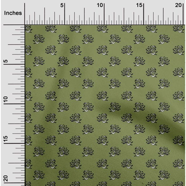 oneOone Cotton Flex Fabric Paisley Block Print Fabric By Yard 40 Inch Wide
