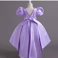 thumbnail image 5 of HXWCHs Robe à Carreaux Élégante en Satin Dos Nu Robe de Concours pour Filles Performance sur Scène et Violet 4-5 Ans, 5 of 5