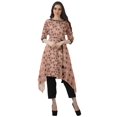 thumbnail image 2 of Moomaya Asymmetric Kurti With Pant Indian Tunic Tops Printed Kurti Set For Women, 2 of 6