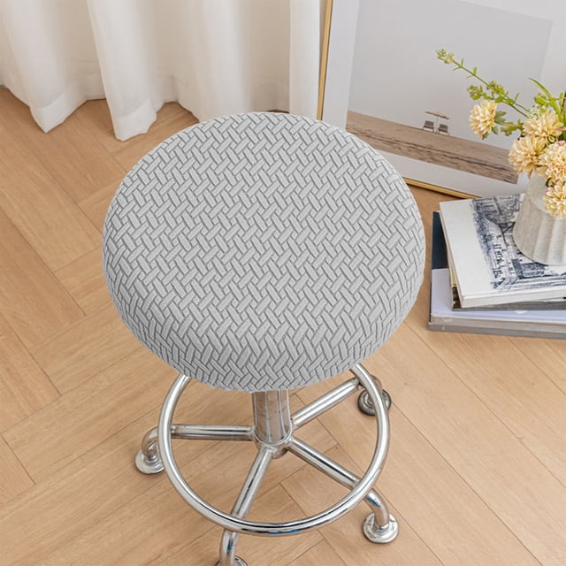 14 Inch Round Stool Cover Barstool Chair Covers Bar Stool Covers Stool Chair Covers Stool Cover Round Barstool Covers, Gray(1PCS)