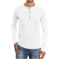 thumbnail image 2 of Pompotops Chemise Homme Manches Longues Muscle Basique Couleur Unie en Solde, 2 of 4