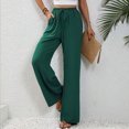 thumbnail image 4 of FAIWAD Womens Wide Leg Palazzo Pants Spring Summer High Elastic Waist Loose Casual Flowy Pants with Pockets, 4 of 7