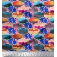 thumbnail image 1 of Soimoi Velvet Fabric Floral & Geometric Patchwork Printed Craft Fabric by the Yard 58 Inch Wide, 1 of 1