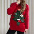 thumbnail image 1 of TIMIFIS Uglys Christmas Sweaters pour Femmes Automne Manches Longues Mignon Renne Arbre de Noël Imprimé Col Rond Chandail Hauts Décontractés Hiver Extensible Chandail Tricoté, 1 of 5
