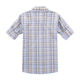 thumbnail image 3 of Bienzoe Boy's Cotton Plaid Roll Up Button Down Sports Shirts Yellow/Blue 11/12, 3 of 7