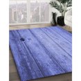 thumbnail image 3 of Ahgly Company Tapis Rond Lavable en Machine Intérieur Transitionnel Bleu Denim, 5 Pieds Rond, 3 of 7