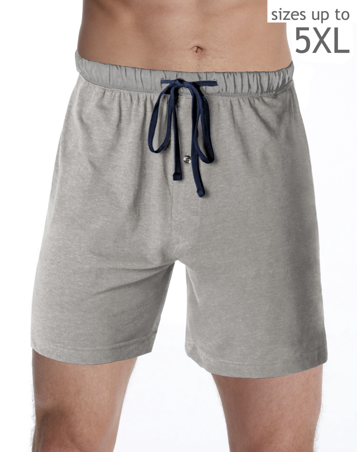 Hanes Mens Jersey Lounge Drawstring Shorts with Logo Waistband 2-Pack, 5XL