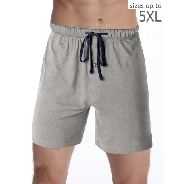 Hanes Mens Jersey Lounge Drawstring Shorts with Logo Waistband 2-Pack, L