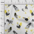 thumbnail image 2 of oneOone Polyester Lycra White & Yellow Fabric Rooster Cock Sewing Craft Projects Fabric Prints By Yard 56 Inch Wide, 2 of 4