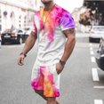 thumbnail image 5 of Men Print Short Sleeves Casual Beach Short Sleeve Round-Neck Blouses & Sets, 5 of 5