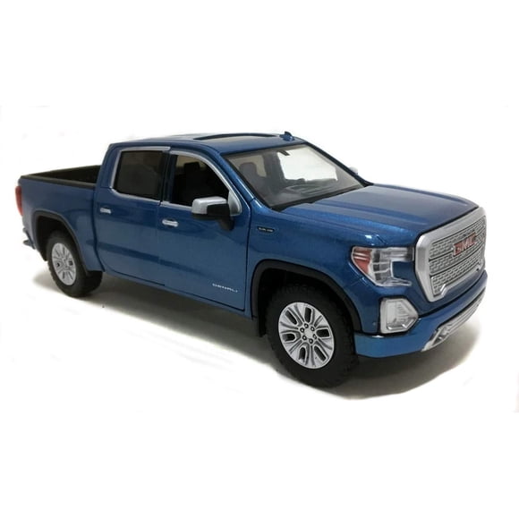Motormax 2019 GMC Sierra 1500 Denali Crew Cab Pickup Truck Metallic Blue 1/24-1/27 Diecast Model Car 79362 Toys for Kids and Adults