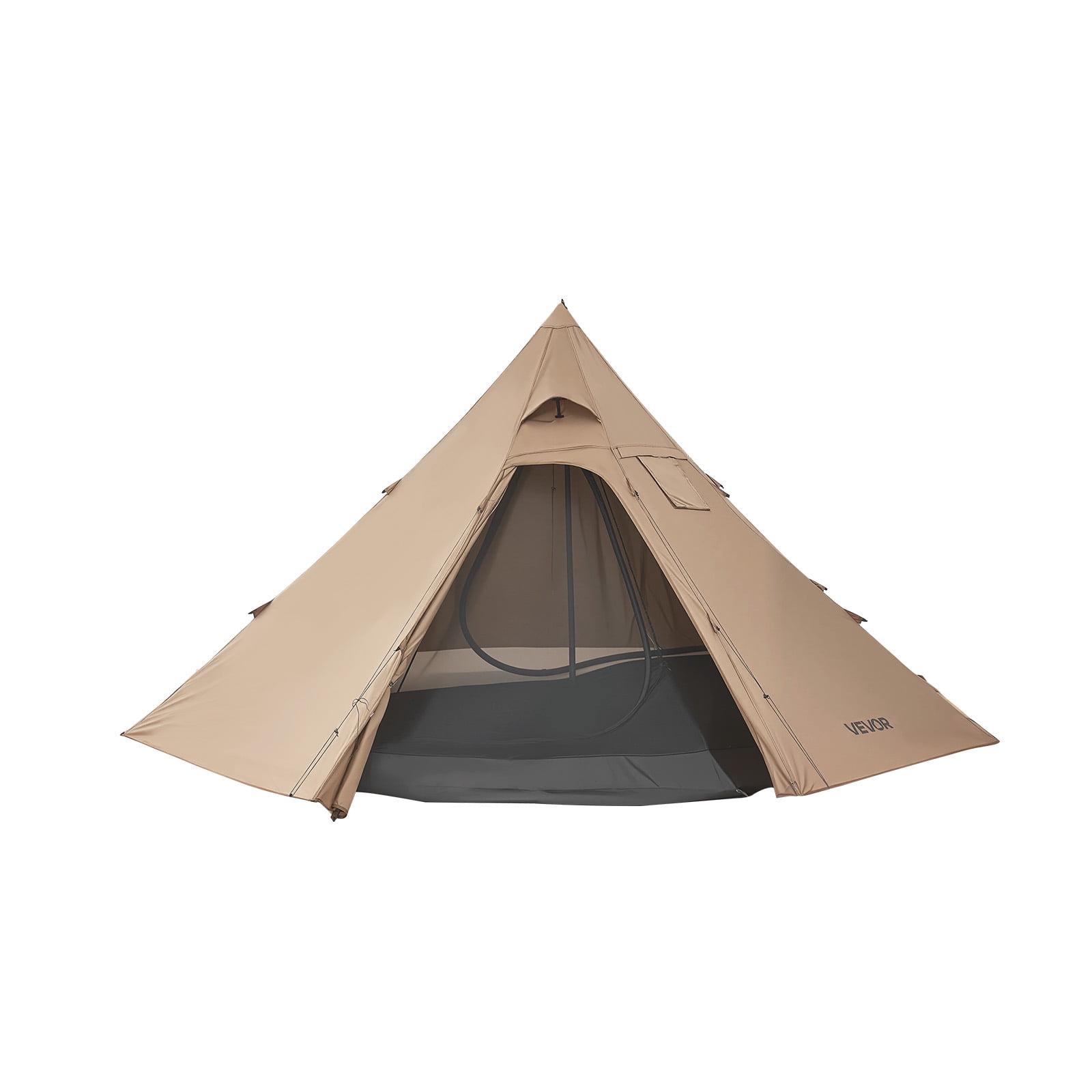 VEVOR Hot Tent for 4 Persons, Camping Tipi Hot Tents with Stove Jack & Inner Tent, Portable Winter Camping Tents with Snow Skirt, Easy Setup, Waterproof 4 Season Shelter Tents for Fishing Backpacking