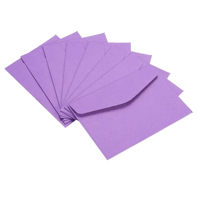 Unique Bargains Mini Envelopes, Storage Card Holder, Purple, 100 Count