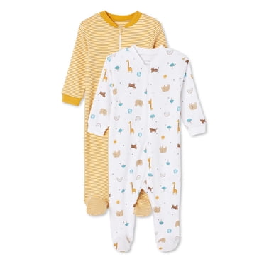 Pyjama layette unisexe 100 % coton George pour nourrissons, paquet de 2