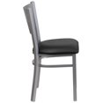 thumbnail image 3 of HERCULES Series Silver Slat Back Metal Restaurant Chair - Black Vinyl Seat, 3 of 9