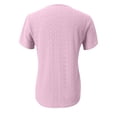 thumbnail image 5 of Fgnfyis T-Shirt à Manches Courtes à Col en V Uni avec Boutons, Manches Pétales, Haut Femme, Hauts pour Femmes, Rose, M, 5 of 5