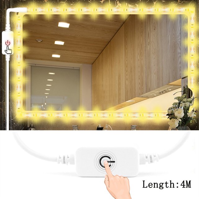 USB 5V Makeup Mirror Vanity LED Light strip Inductive dimming Adjustable Lighted Make up Mirrors Cosmetic vanity table lights ,Widely Use