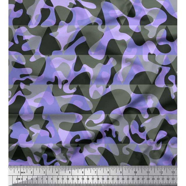 Soimoi Viscose Chiffon Fabric Two Tone Camouflage Fabric Prints by Yard 42 Inch Wide